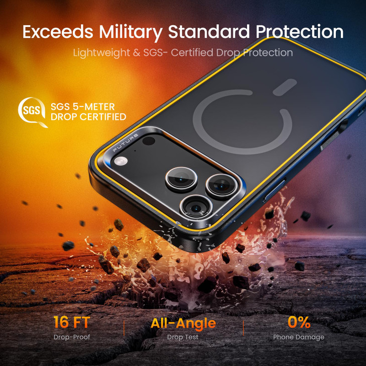 AOHI Magnetic Case Compatible with iPhone 16 Pro Slim Shockproof MagSafe Phone Case with MilitaryGrade Drop Protection B