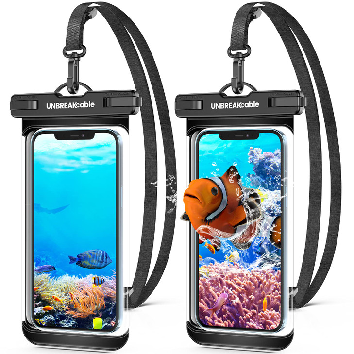 UNBREAKcable Waterproof Phone Pouch2 Pack IPX8 Waterproof Phone Case for iPhone 16 15 14 13 12 11 Pro Max Samsung S25 S2