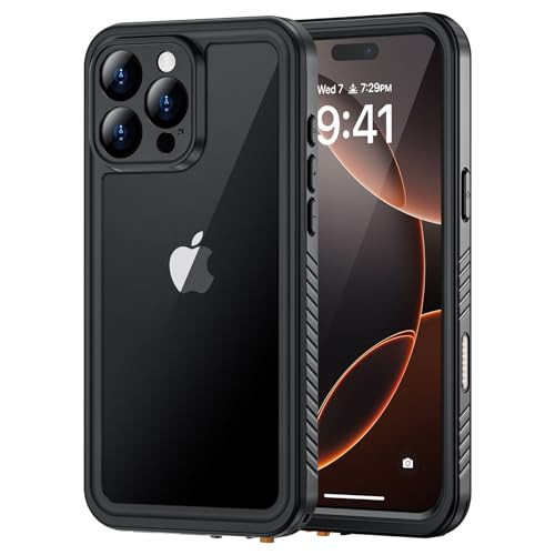 Lanhiem for iPhone 16 Pro Max Waterproof Case Dustproof Case Builtin Screen Protector Camera Protection 360 Full Body He
