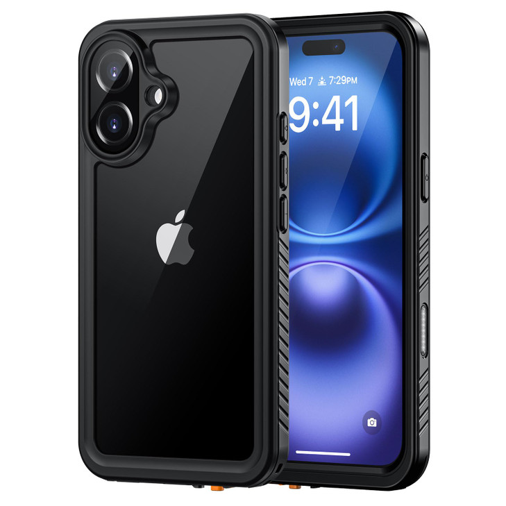 Lanhiem for iPhone 16 Waterproof Case Dustproof Case Builtin Screen Protector Camera Protection Full Body Heavy Duty Rug