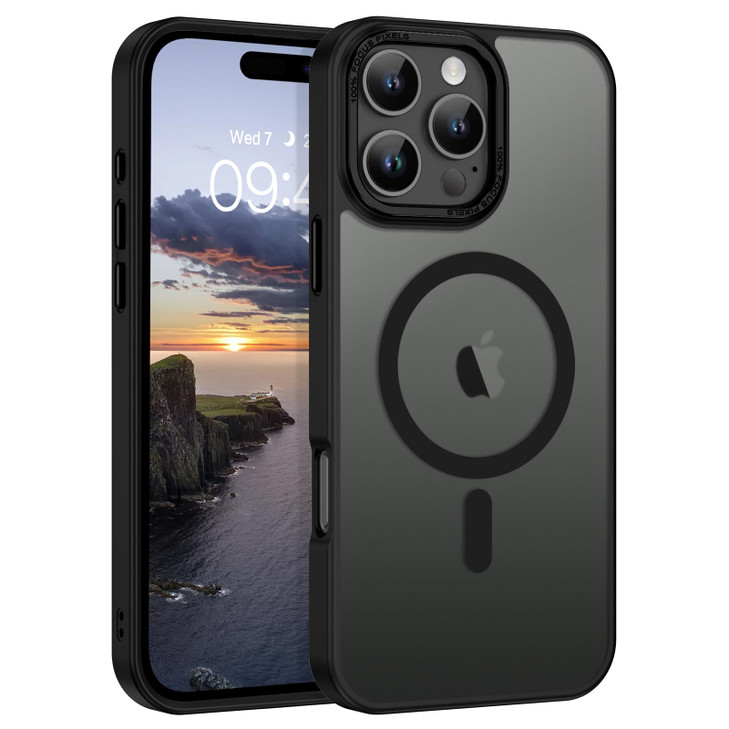 Telaso Magnetic for iPhone 16 Pro Case Compatible with Magsafe Translucent Matte Back Soft TPU Bumper Military Grade iPh