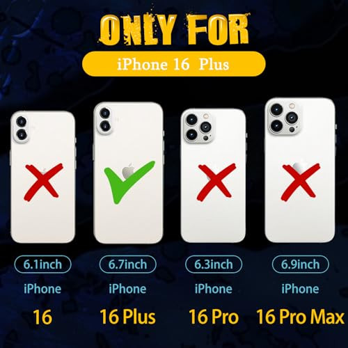 Plakill for iPhone 16 Plus Case for Women Cute Girls Phone Cover Cool Aesthetic Unique Design Teen Red Heavy Duty Protec