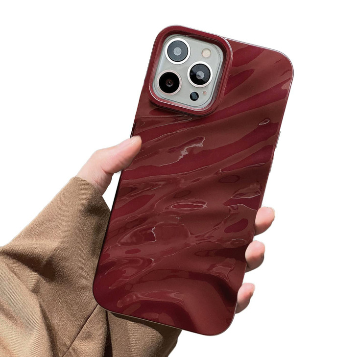 Sayoaho Water Ripple Pattern Compatible for iPhone 16 Pro Max Phone CaseCute Luxury Wave Shape Case for Women Men Soft T