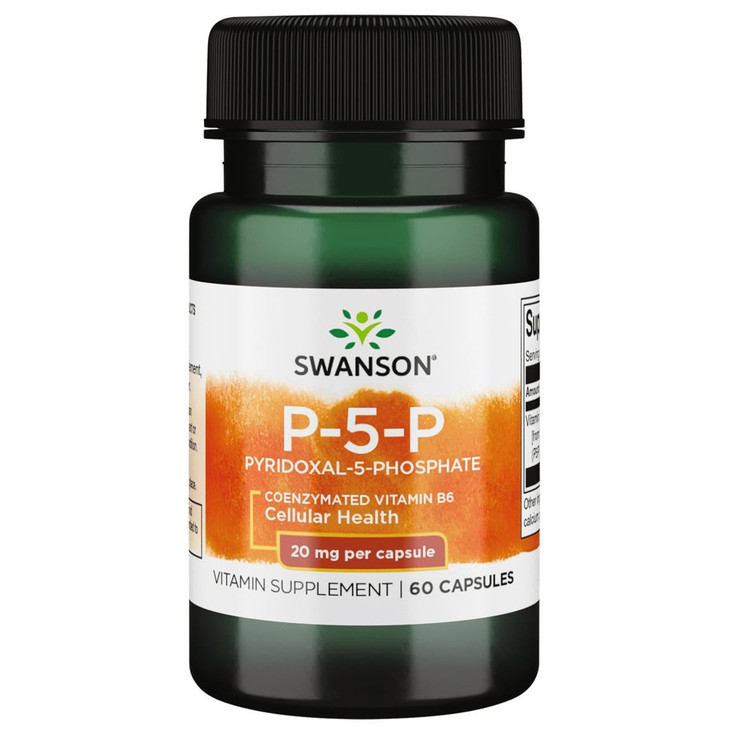 Swanson P-5-P (Pyridoxal-5-Phosphate) Coenzymated Vitaminb-6 20 Milligrams 60 Capsules (1 Pack)