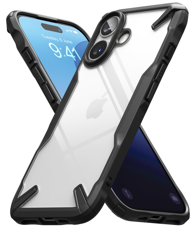 Ringke FusionX for iPhone 16 Case Precise Cutouts for Camera Lenses Augmented Bumper Heavy Duty Shockproof Protective Co
