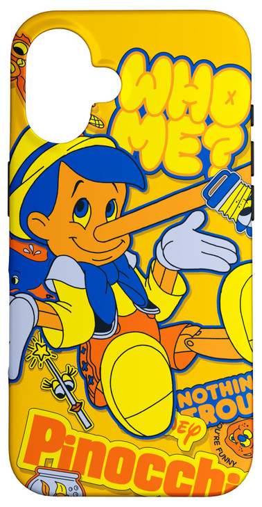 Disney Classic Pinocchio Who Me Nothin But Trouble Yellow Case for iPhone 16