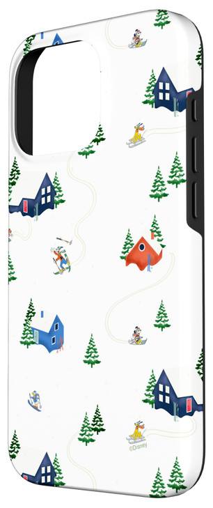 Disney Mickey Pals Christmas Holiday Winter Ski Houses Case for iPhone 16 Pro