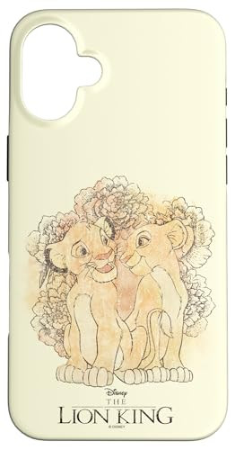 iPhone 16 Plus Disney The Lion King Simba Nala Floral Sketch Case