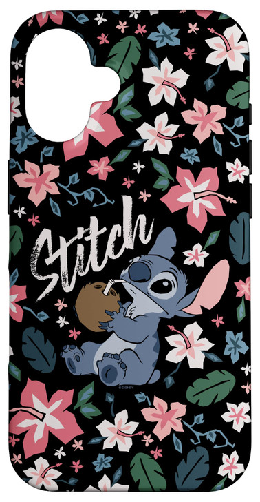 Disney Lilo Stitch Tropical Floral Stitch Case for iPhone 16