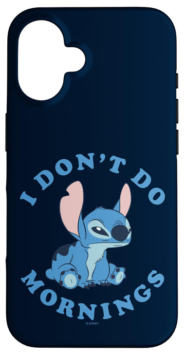 Disney Lilo Stitch I Dont Do Mornings Stitch Case for iPhone 16