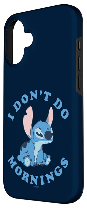 Disney Lilo Stitch I Dont Do Mornings Stitch Case for iPhone 16