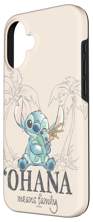 Disney Lilo Stitch Ohana Means Family Cute Hug Sketch Case for iPhone 16