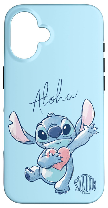 Disney Lilo Stitch Aloha Cute Heartwarming Sketch Logo Case for iPhone 16