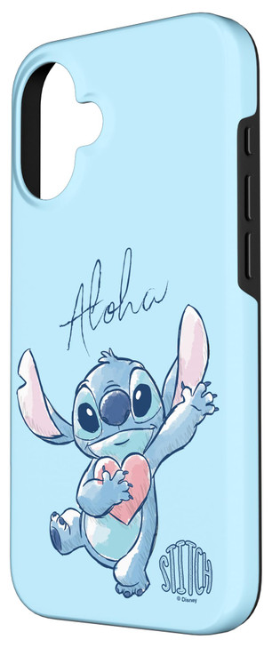 Disney Lilo Stitch Aloha Cute Heartwarming Sketch Logo Case for iPhone 16