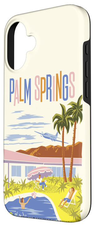 iPhone 16 Mickey Mouse One Walts Plane Travel Poster Palm Springs Case