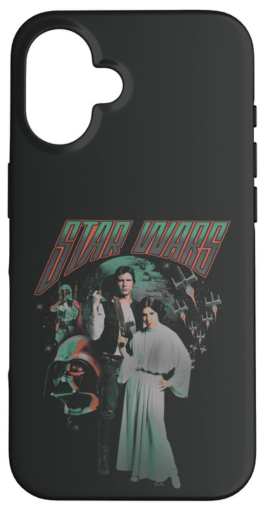 iPhone 16 Star Wars Retro Han Solo Princess Leia Group Shot Case