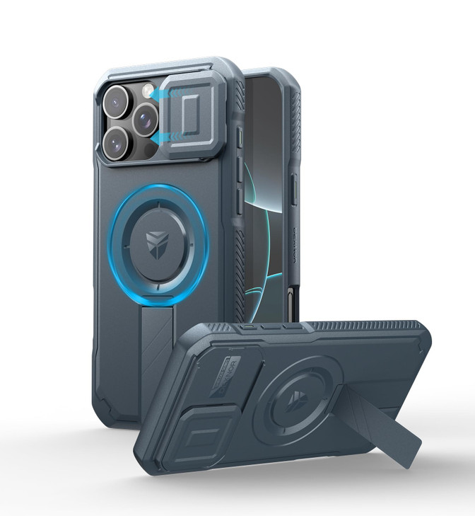 Dexnor for iPhone 16 Pro Max Case with Slide Camera Cover Adjustable Kickstand Magnetic Rugged Shockproof Bumper Cases H