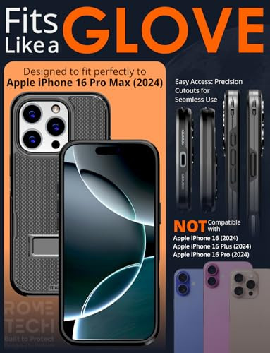 Designed for Apple iPhone 16 Pro Max Case with Belt Clip Holster Compatible with MagSafe Magnetic Heavy Duty Phone Cover