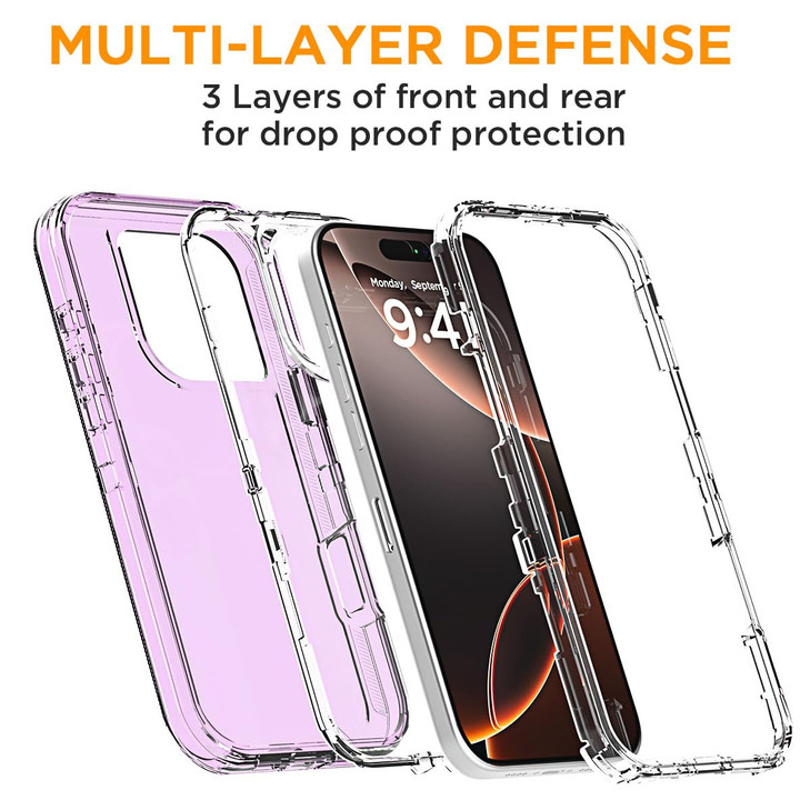 AICase for iPhone 16 Pro Case Clear 3 in 1 Heavy Duty Drop Protection Full Body Rugged ShockproofDust Proof 3Layer Milit