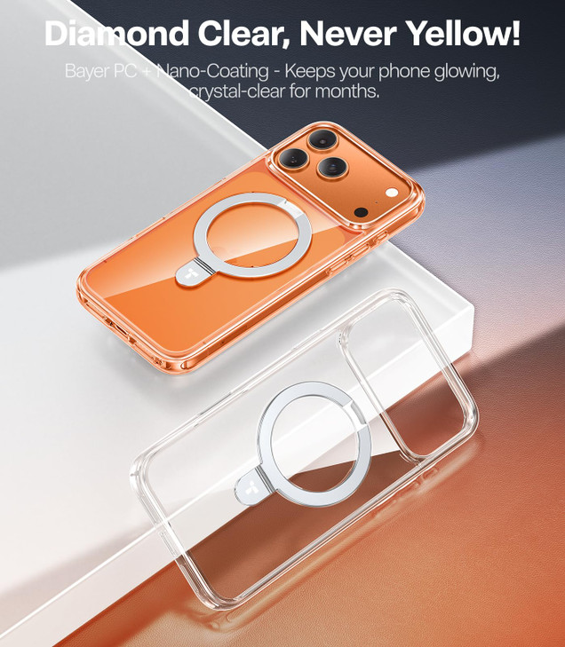 TORRAS Ostand for iPhone 17 Pro Case Clear Magnetic Fit for MagSafe 4X Military Drop Protection Camera Control Slim Phon