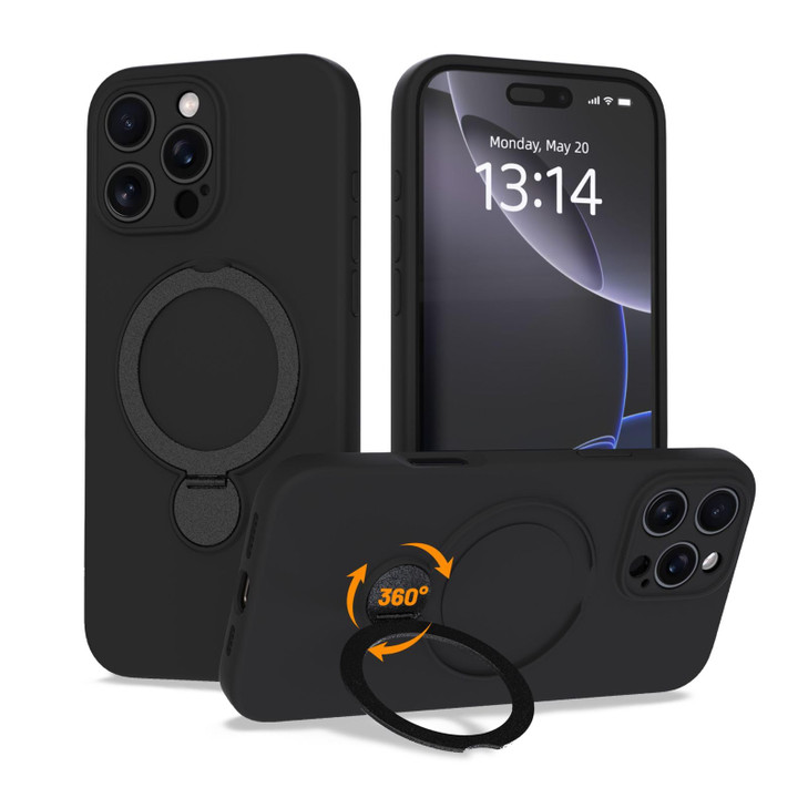 IAIYOXI Upgraded 360 Spin for iPhone 16 Plus Silicone case with Invisible Stand Soft AntiScratch Microfiber Lining Insid
