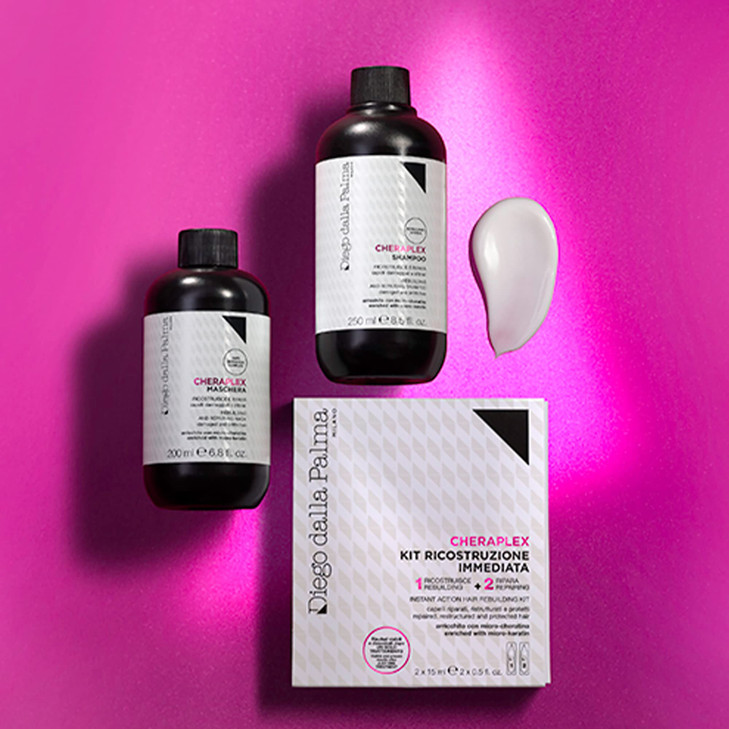 Diego dalla Palma Cheraplex Instant Action Hair Rebuilding Kit - Two-Step Shock Action Hair Treatment - Contains Rebuilding And Repairing Phases - Re