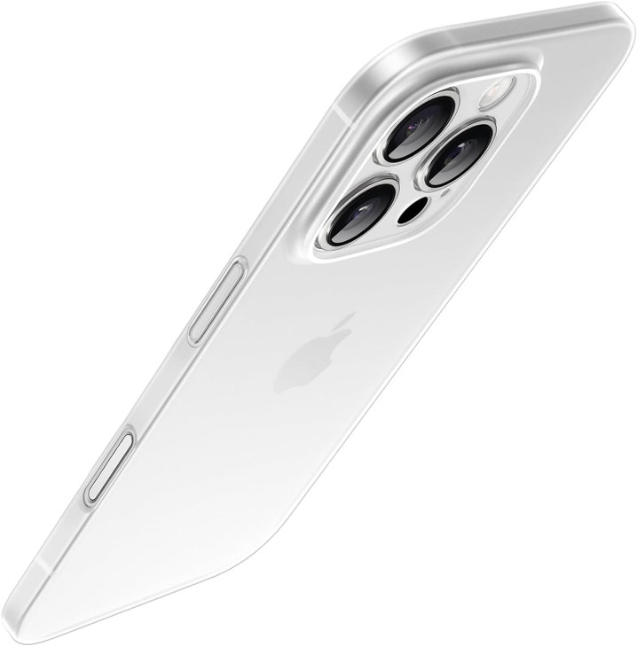 02mm Ultra Thin Case for iPhone 16 Series Matte Clear Transparent Hard Cover Wireless Charging Compatible White iPhone 1