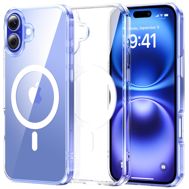 Meifigno Designed for iPhone 16 Case Clear 61 Compatible with MagSafe MilitaryGrade Protection AntiYellowing Slim Hard P