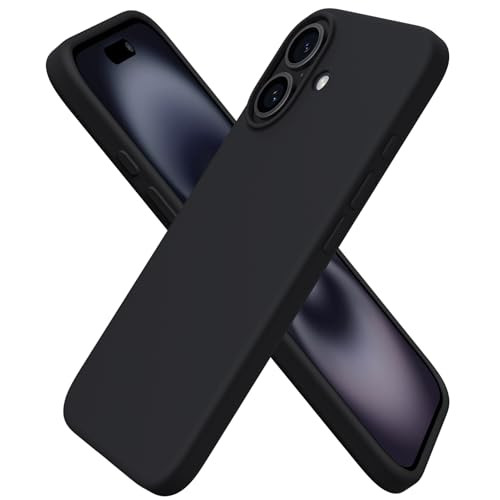 ORNARTO Compatible with iPhone 16 Case 61 Slim Liquid Silicone 3 Layers Full Covered Soft Gel Rubber Shockproof Phone Ca