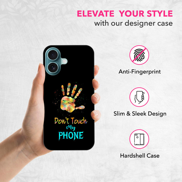 SuzaCase Back Case for iPhone 16 Plus iPhone 16 Plus Case with Stylish Dont Touch My Palm Print Design Printed Cute Slee