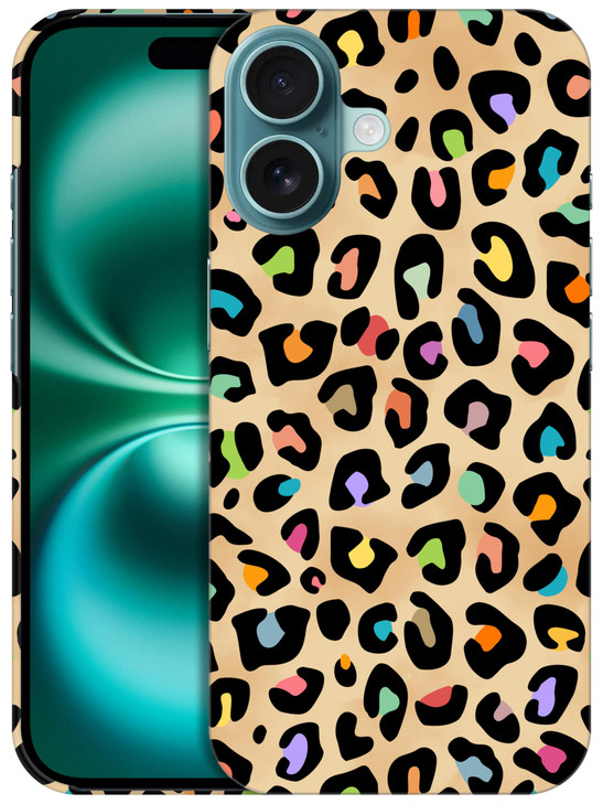 SuzaCase Back Case for iPhone 16 Plus iPhone 16 Plus Case Stylish Leopard Skin Multicolor Pattern Design Printed Cute Sl