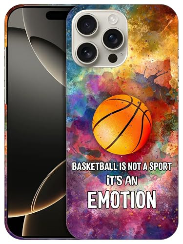 SuzaCase Back Case for iPhone 16 Pro Max iPhone 16 Pro Max Case Stylish Basketball Watercolor Splashed Design Printed Sl