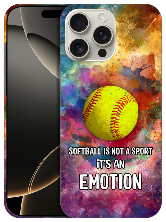 SuzaCase Back Case for iPhone 16 Pro Max iPhone 16 Pro Max Case Stylish Softball Watercolor Splashed Design Printed Slee