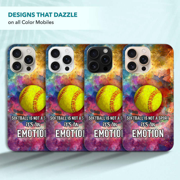 SuzaCase Back Case for iPhone 16 Pro Max iPhone 16 Pro Max Case Stylish Softball Watercolor Splashed Design Printed Slee