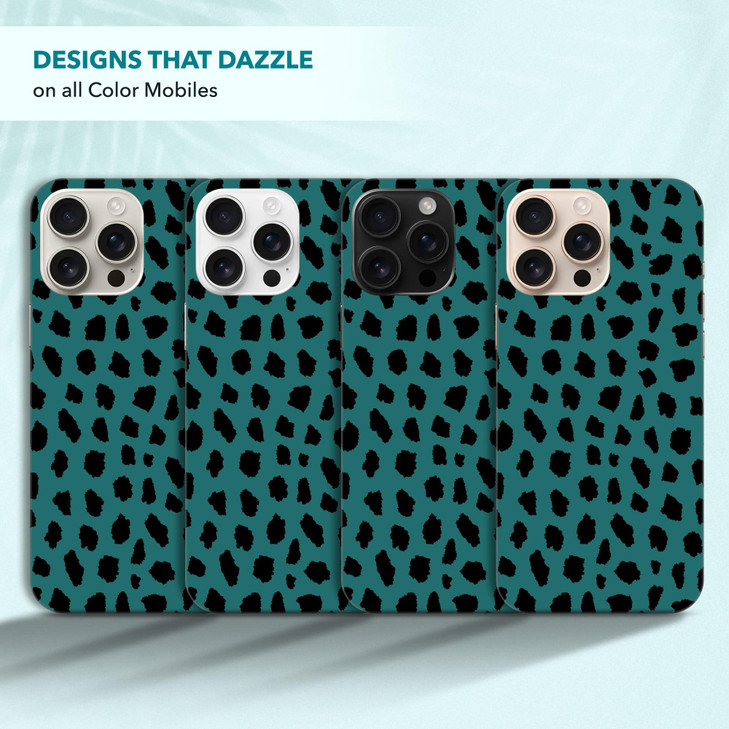 SuzaCase Back Case for iPhone 16 Pro Max iPhone 16 Pro Max Case Stylish Teal Cheetah Skin Pattern Design Printed Cute Sl