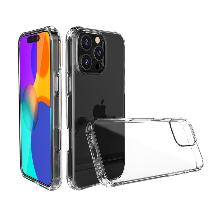 ONES for iPhone 16 Pro Case Clear Slim Soft TPU Silicone Cover Military Drop Protective Thin Phone Bumper Case with Shoc