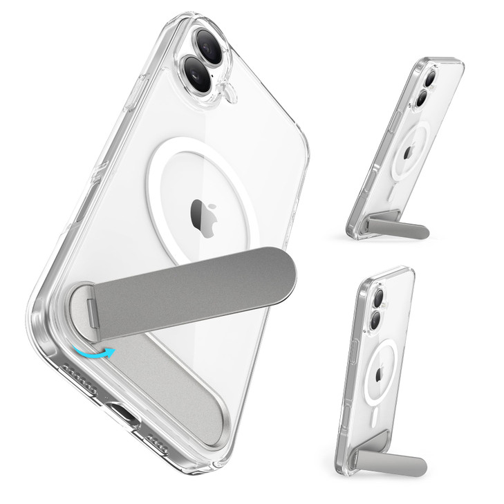 Niunisi for iPhone 16 Plus 67Inch with Magnetic Rotable Slim Kickstand Compatible with MagSafe Crystal Clear Shockproof