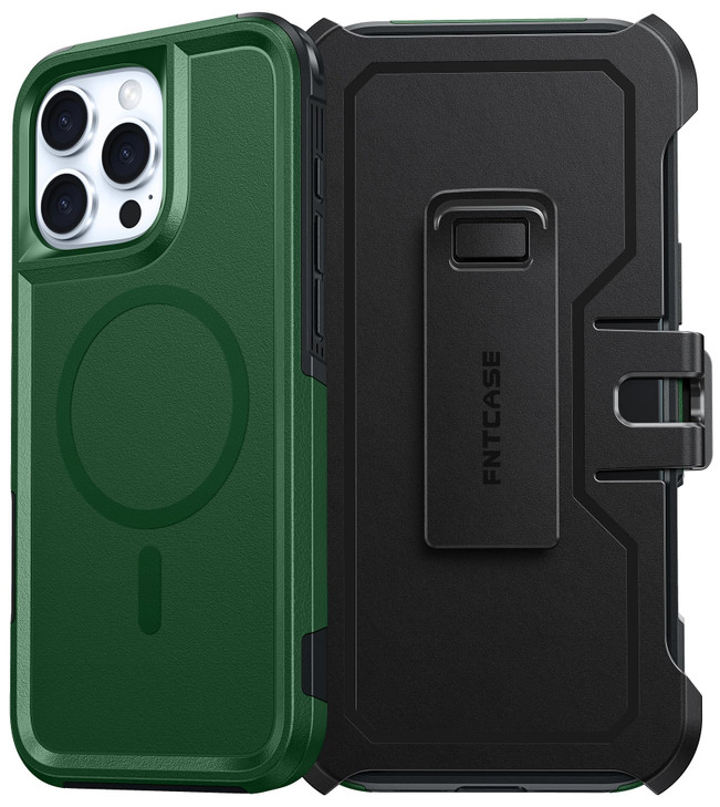 FNTCASE for iPhone 16 ProMax Case Magnetic Dual Layer Shockproof Protective Cell Phone Cover with BeltClip Holster Heavy
