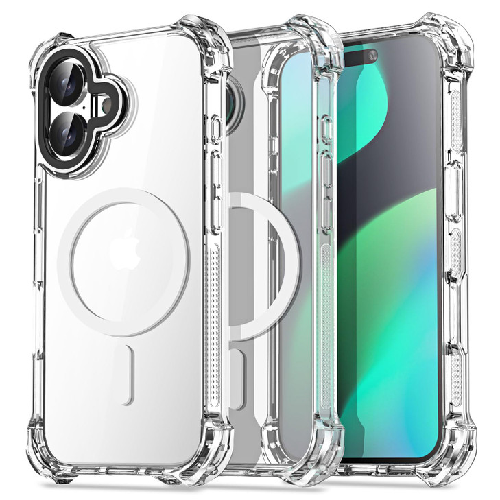 AICase Bounce Case Compatible with iPhone 16 Plus Compatible with Magsafe Clear Magnetic NonYellowing 213 FT Military Dr
