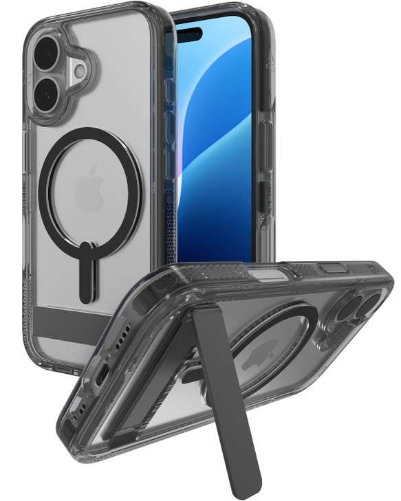 ZAGG Santa Cruz Snap Case for with Kickstand iPhone 16 MagSafe Compatible 13ft MilitaryGrade Drop Protection Reinforced