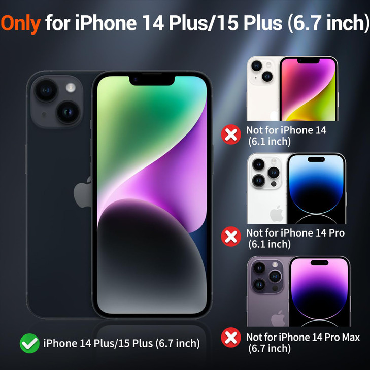 SUPFINE Magnetic for iPhone 15 Plus Case iPhone 14 Plus CaseCompatible with MagSafeMilitary Grade Drop Protection Transl