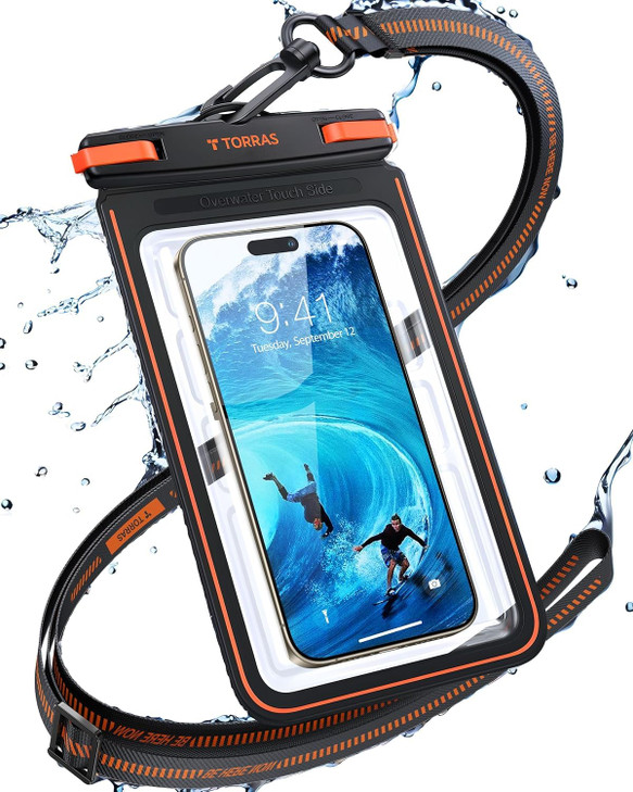 TORRAS IPX8 Waterproof Phone Pouch Floating Underwater Screen Touchable Water Proof Case with Lanyard for iPhone 17 Pro