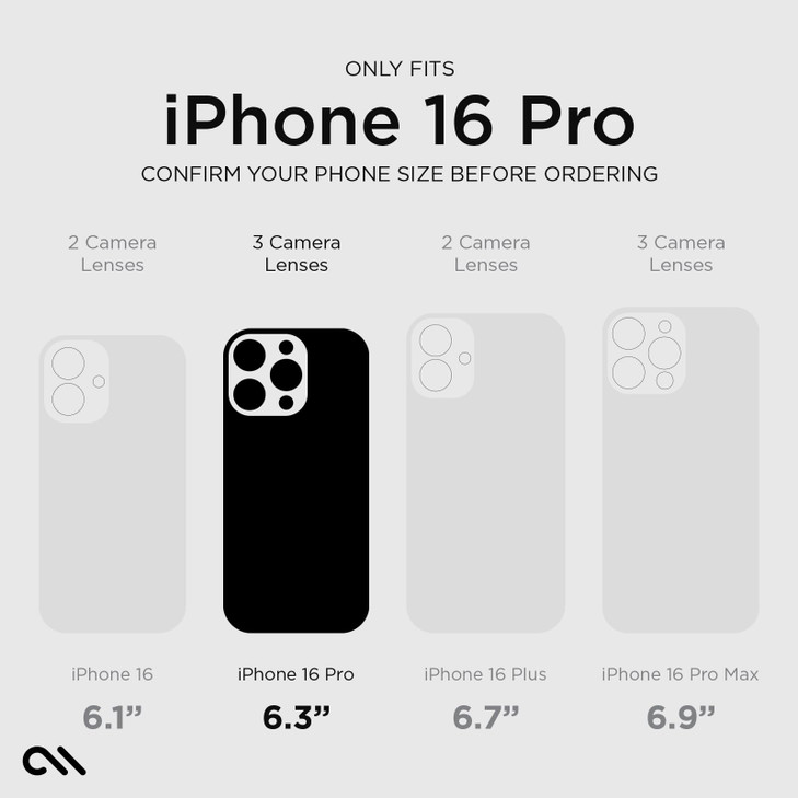 CaseMate iPhone 16 Pro Case Compatible with MagSafe Tough Shockproof Phone Case with 16ft D3O Drop Protection Premium Ru