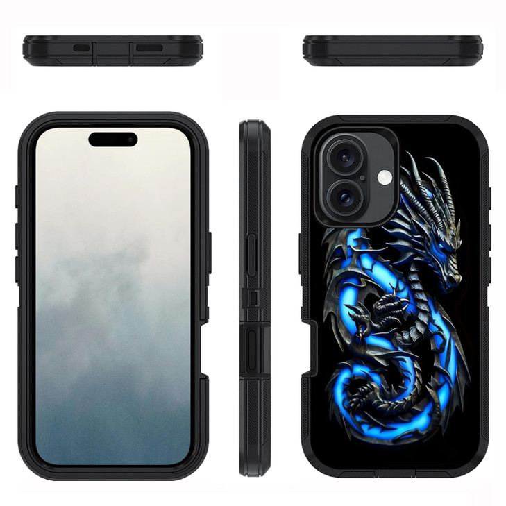 FQTBCEARI Designed for iPhone 16 Case Military Grade Heavy Duty 3Layer Shockproof Drop FullBody Protective Phone Cover f