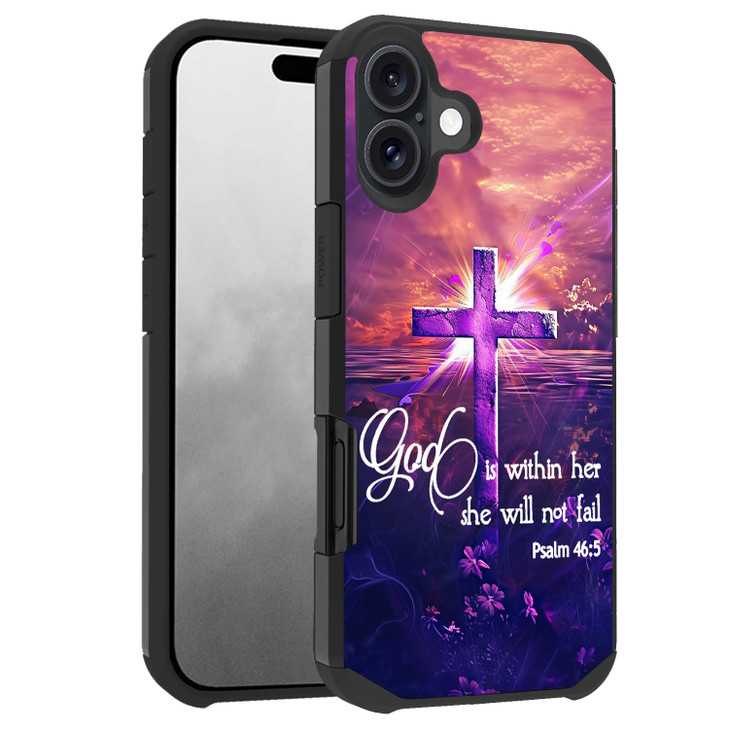 FQTBCEARI for iPhone 16 Plus Case Hybrid Hard PC Soft Silicone Heavy Duty Dual Layer Shockproof Drop FullBody Protective