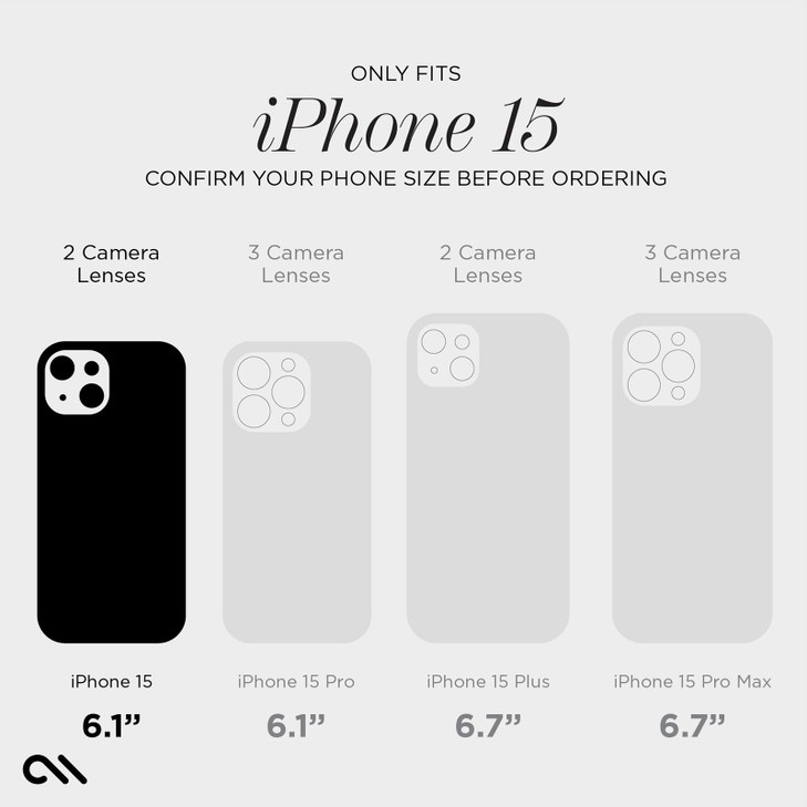 CaseMate iPhone 15 Case Touch of Pearl 12ft Drop Protection Compatible with MagSafe Magnetic Cover with Cute Bling Spark