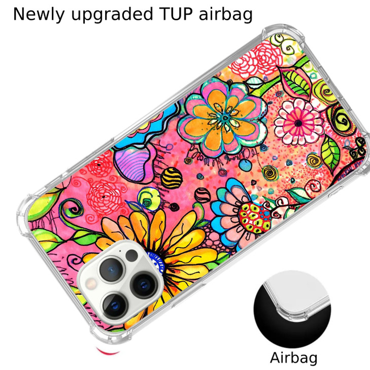 Rewput The Lover Skull Tarot Card Phone Case for iPhone 16 Pro Max Cool Black Skeleton with Flower Floral Cover for Wome