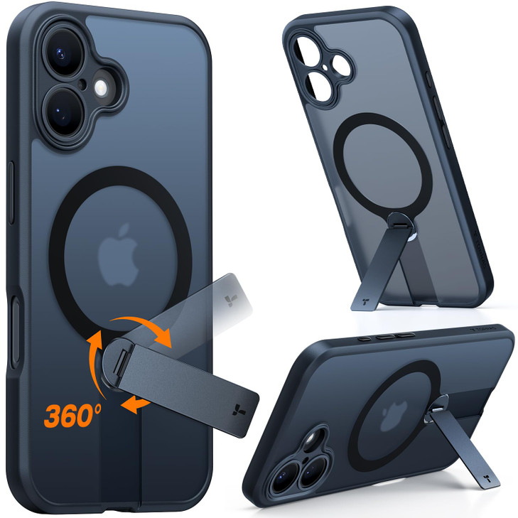 TORRAS Magnetic 360Stand Case for iPhone 16 Case Full Camera Protection Fit for MagSafe16FT MilGrade Drop Protection Sli