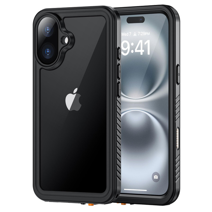 Lanhiem for iPhone 16 Plus Case IP68 Waterproof Dustproof Shockproof Cases with Builtin Screen Protector 360 Full Body H
