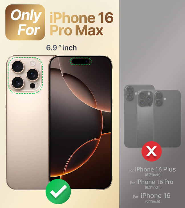 XYZ for iPhone 16 Pro Max Case with Stand Phone Case with Double Ring Kickstand Women Girls Bling Luxury Protective Case